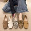 Мода 2024 Женские Леопардовые Балетки Новая Весна Осень Мода Слипоны Лоферы Уличные Удобные Элегантные Кроссовки Zapatos De Mujer