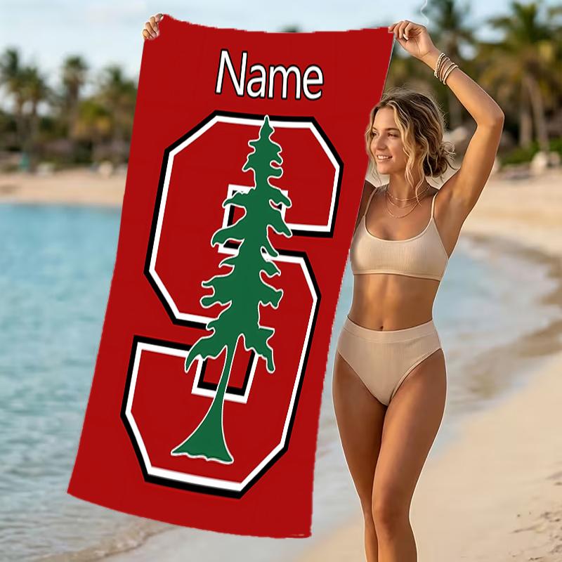 Customizable personalized beach towels Stanford S logo themed designs.Suitable for the beach, yoga, sports;ideal as beach accessories