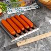 Ролик для хот-догов Ролик для колбасы из нержавеющей стали с удлиненной деревянной ручкой, гриль для барбекю для хот-догов