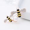 [R7289] - Golden Yellow 'Bees' Designer Brooch - 45x20 Mm