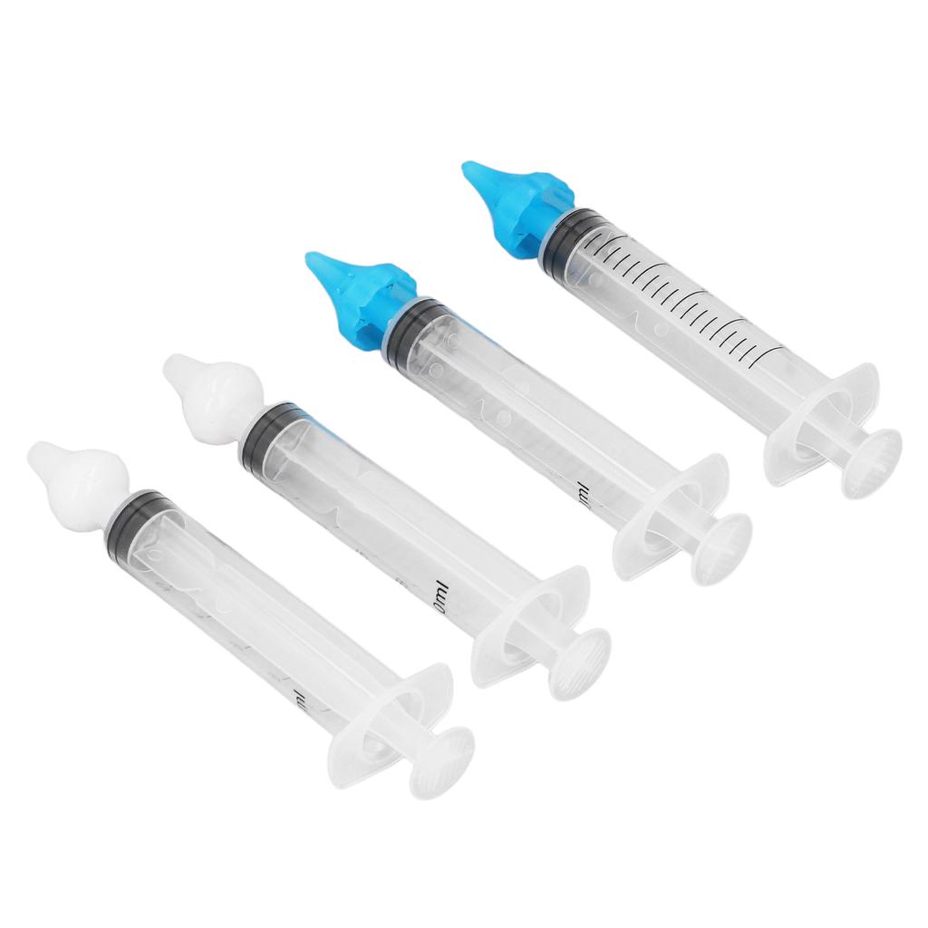 4pcs Professional Baby Nasal Irrigator Syringe Type Silicone Infant Nose Ear Cleaner Rinsing Device