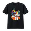 Jackson 5 Винтажная Мультяшная Рисунок Футболка Средне-серый с Майкл Джермейн Тито винтажный Стирка дизайнерская одежда Мягкий мужской