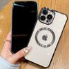 Прозрачный магнитный чехол для iPhone 15 14 13 12 11 Pro Max X XR Xs Max 7 8 Plus Se 2020, мягкий полный защитный чехол Magsafe с защитой объектива
