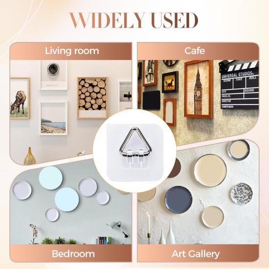 10/20/30 шт. Невидимые клейкие держатели для тарелок, Высокая грузоподъемность, Легко устанавливаются, Настенные держатели для тарелок, Подвешивание картин, Вертикальные крючки