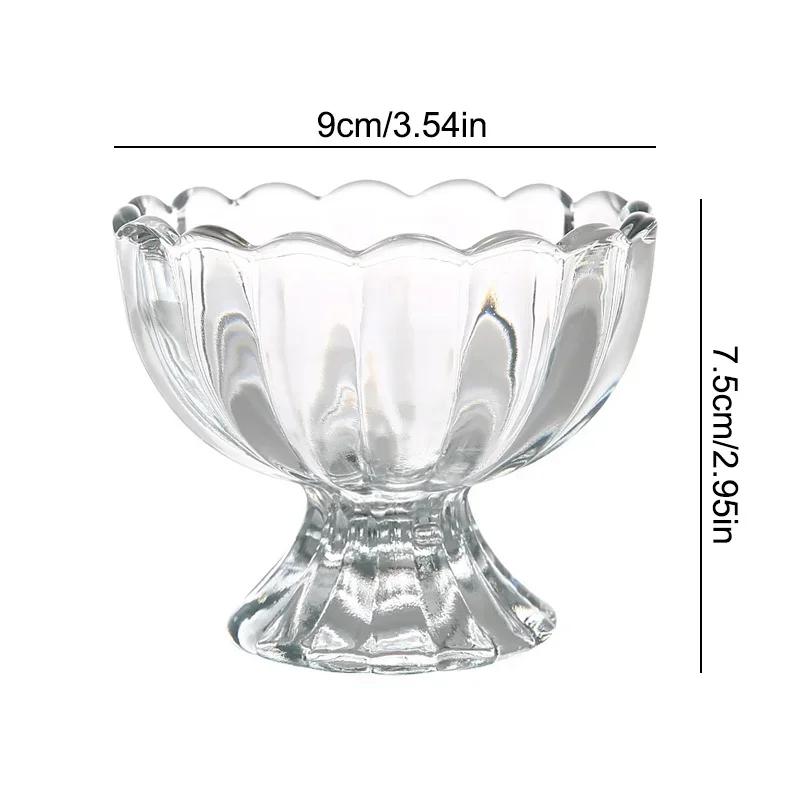 Стеклянная чашка для мороженого и йогурта в форме лепестка, летние десертные чашки для пудинга, закуски, орехи, фруктовый салатник, бокал для вина для домашнего десертного магазина