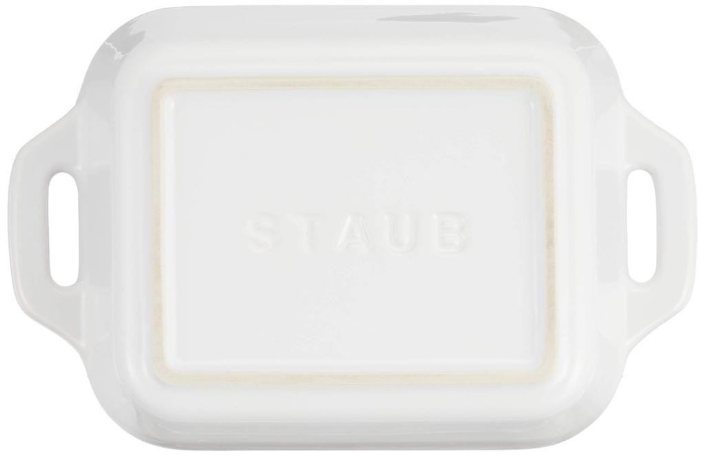 STAUB "Прямоугольная форма, Белая, 14 x 11 см" Керамическая форма для запекания, Безопасна для духовки и микроволновой печи [Официальный японский продукт] Форма 40508-584