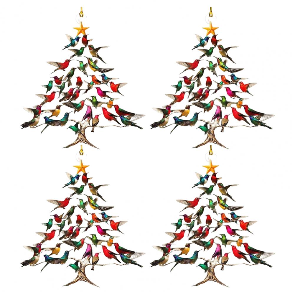Acrylic Hummingbird Decoration Christmas Pendant Hummingbird Colorful Hummingbird Christmas Ornament Double-sided for Home