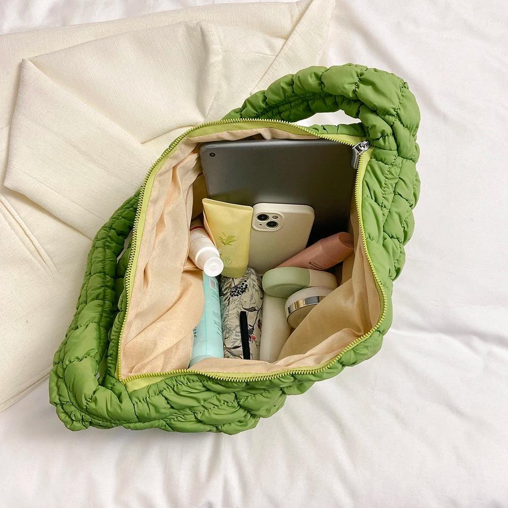 Женская стеганая сумка через плечо с мягкой подкладкой, плиссированные сумки на плечо с пузырьками и облаками, большая сумка-ведро, дизайнерская сумка, сумки со складками 2024