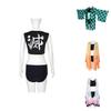 Vibrant Demon Slayer Kimetsu No Yaiba Bikini Swimsuit Set With Delightful Cloak For Beach Days