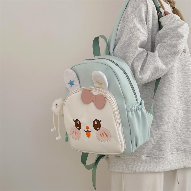Детский школьный рюкзак для детского сада с изображением девочки-кролика