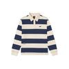Color Block Striped Polo Shirt Unisex Tops Deep-Blue VN0002HYBPU