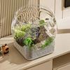 Plastic Round Fish Bowl Ultra Clear Viewing Tank Portable Desktop Fish Tank  Tabletop Ornament