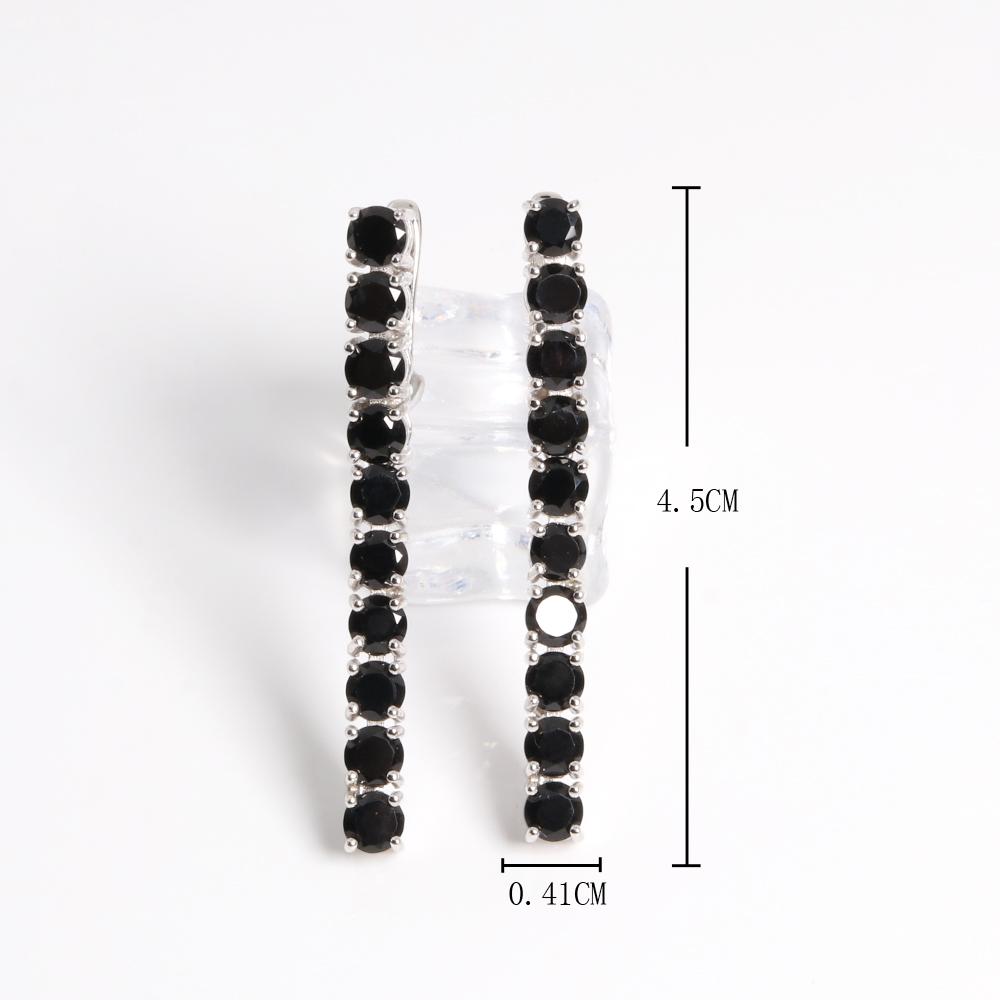 Элегантные и благородные длинные серьги из натурального черного шпинели, серебро 925 пробы, великолепные ювелирные изделия, женские подарки на банкет и праздник