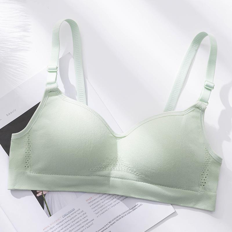 Новое поступление: Бесшовный белый студенческий бюстгальтер — дышащий, удобный, без стального кольца, хлопковые чашечки, тонкий и поддерживающий для лета