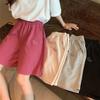 Вышитые шорты для женщин свободного кроя с облегающей талией и высокой посадкой, широкие штанины, повседневные брюки длиной пять четвертей, женская одежда