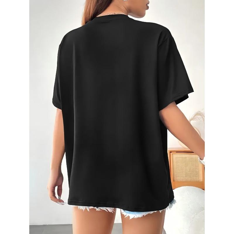 Женская футболка с леопардовым принтом, бантом и графикой стетоскопа (европейский размер) - Повседневный топ с коротким рукавом на тему медсестры, Повседневная одежда для любого сезона, Круглый вырез