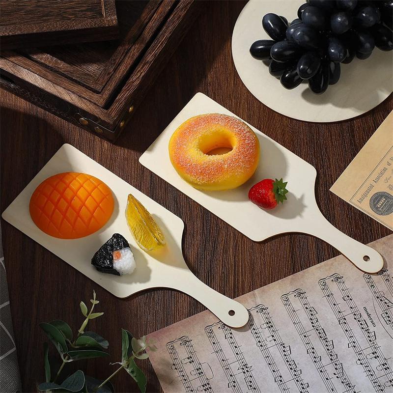 3/6/10Pcs Wooden Mini Cutting Board Unfinished Wood Craft Board Christmas Children DIY Graffiti Painting Blank Chopping Board