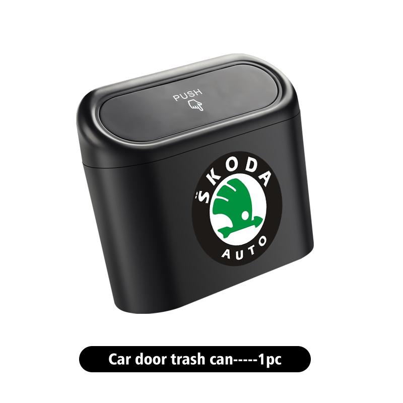cqmes7 For Skoda Car Trash Bin Door Hanging Storage Box Holder Garbage Can Organizer Auto Accessories S Kodiaq Octavia 2 3 Yeti Karoq