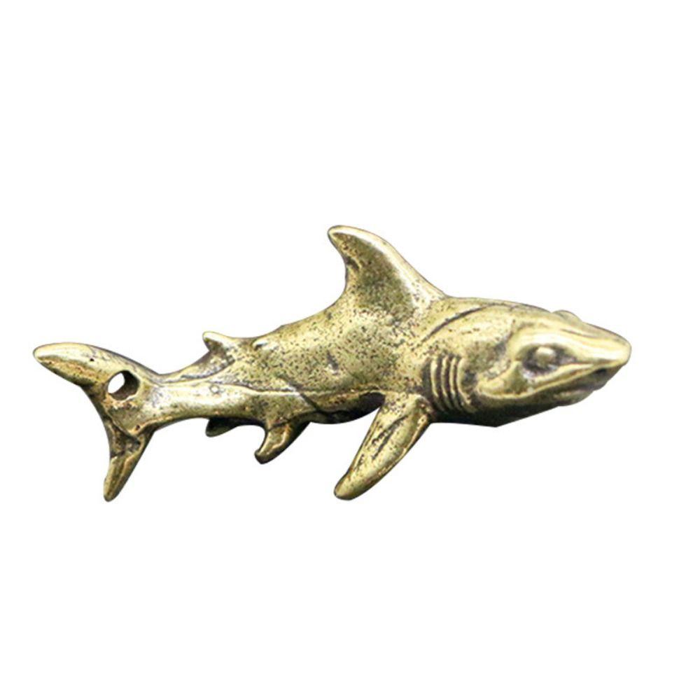 Shark Shark Statue Solid Brass Miniatures Figurines Personality Keychain Pendant  Car Keychain