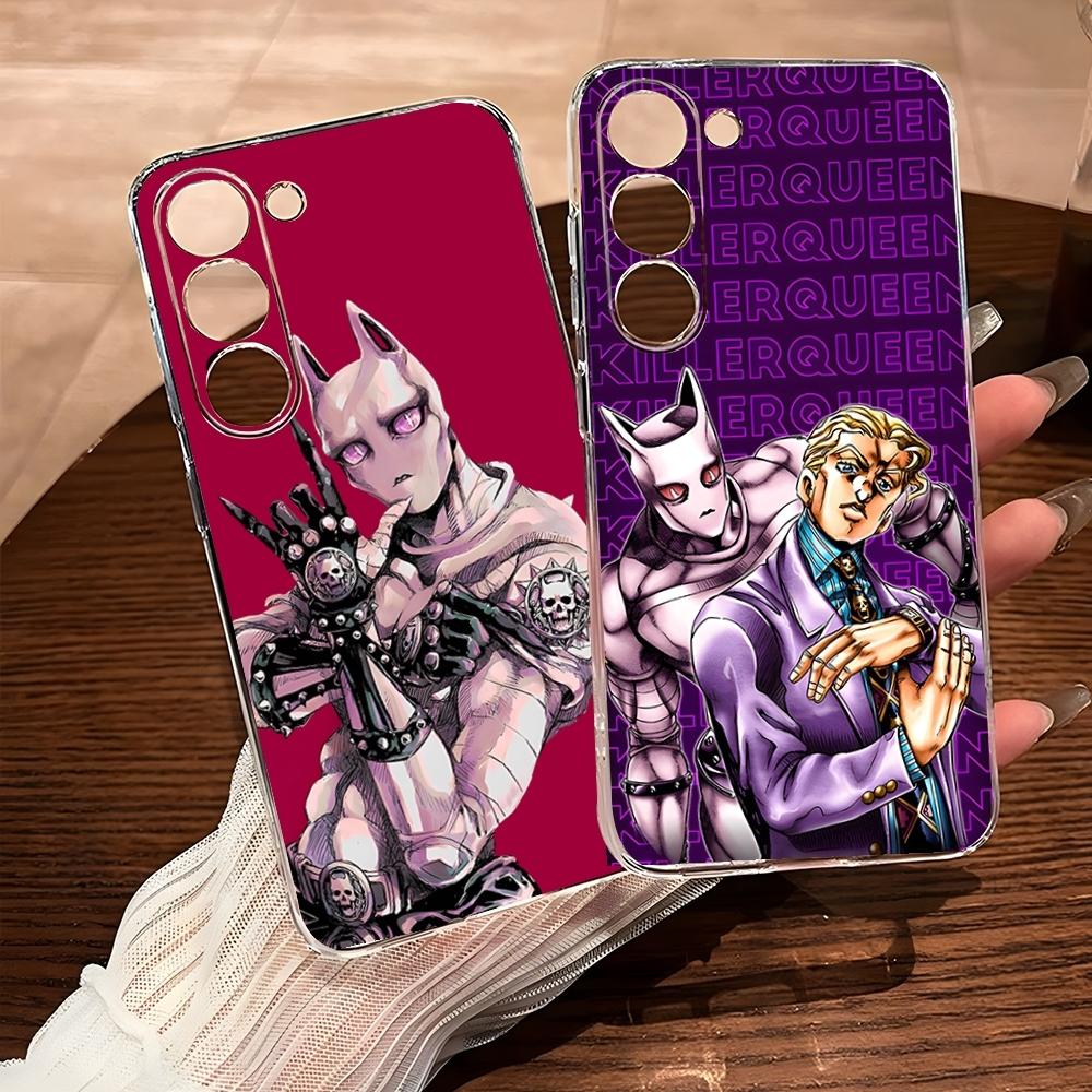 Чехол для телефона JoJo Adventure Killer Queen для Samsung S25 S24 Ultra S23 Fe S22 S20 S21 Plus Fe Ultra 5G Прозрачный чехол