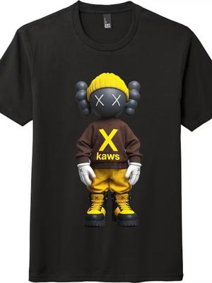 Графическая футболка KAWS, Унисекс, Модная, Повседневная, Мягкий хлопок, Круглый вырез, Футболка в стиле стрит-арт