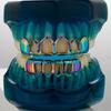 2Pcs/Set Glossy Charm Teeth Grillz Hip Hop Hollowed-Out Teeth Caps  Tooth Socket