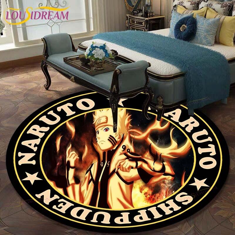 Круглый ковер с рисунком Наруто для гостиной, детский коврик, напольный коврик, коврик для ванной, ковер для спальни, коврик для детской комнаты