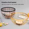 Metal Wire Fruit Basket Large Round Storage Baskets for Bread Modern
