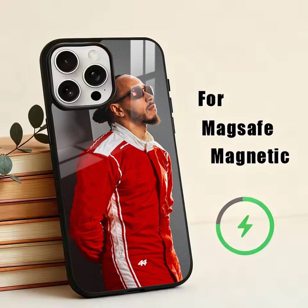 44 L-Lewis H-Hamilton Чехол для телефона для iPhone 17, 16, 15, 14, 13, 12, 11 Plus, Pro Магнитный с Magsafe Беспроводная зарядка