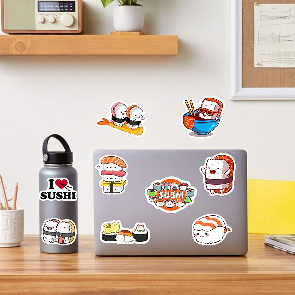 Кавайные Милые Мультяшные Японские Наклейки Суши DIY Детская Игрушка Подарок Наклейка для Телефонов Ноутбуков Бутылок Скрапбукинга Багажа Водонепроницаемые