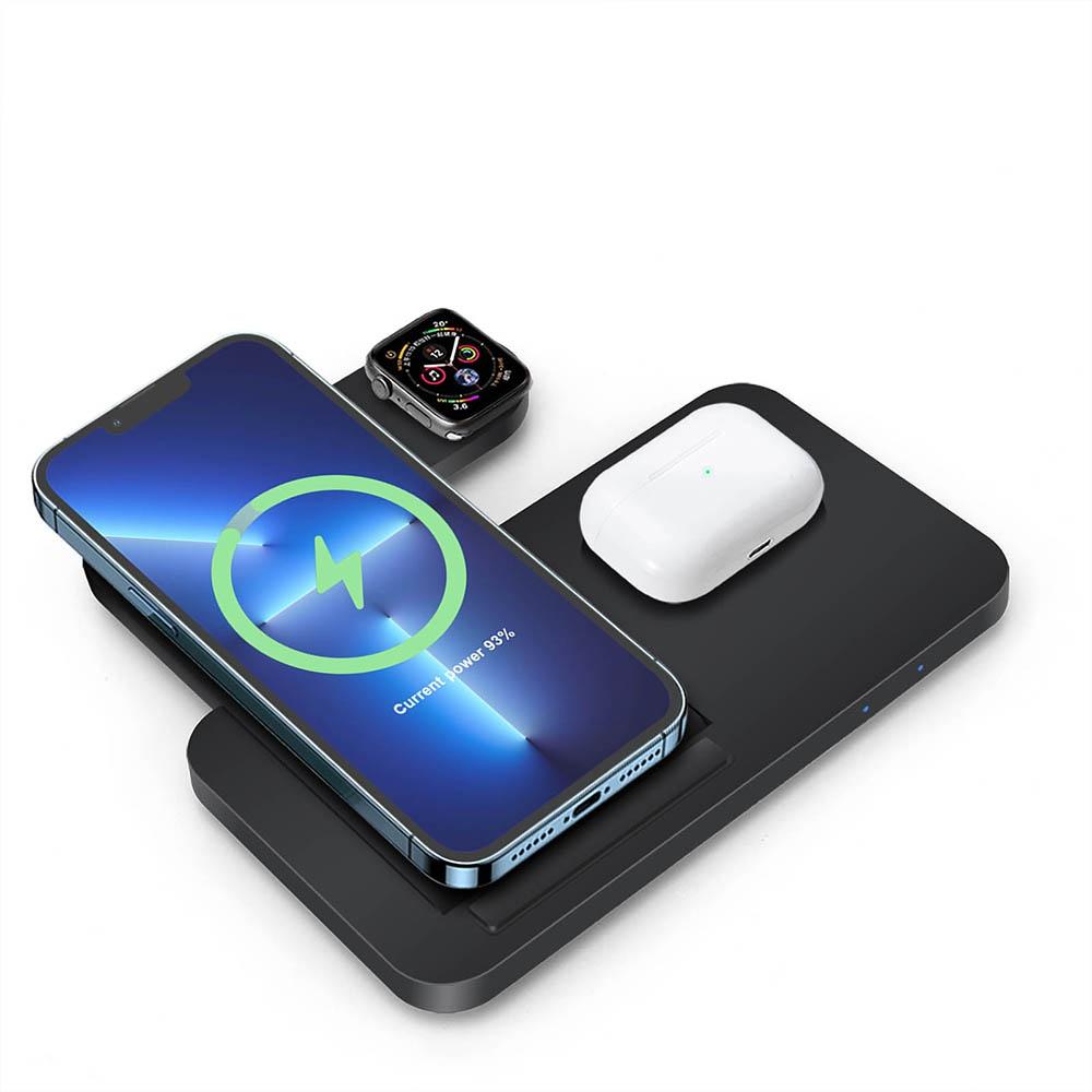 3 In 1 Qi Wireless Charger for Apple Watch Airpods Station for IPhone 13 12 11 Pro Max X Xs Xr 8 Samsung Galaxy S30 S21 S20 S10 S9 Huawei