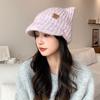 Корейская милая и симпатичная разноцветная вязаная бейсболка, модная осенью и зимой, универсальная теплая шапка, ветрозащитная, с защитой ушей, головная шапка