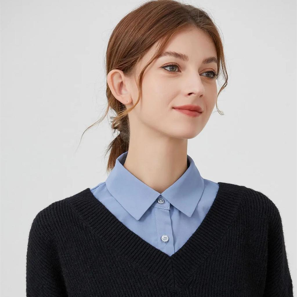 Ruffled Edge Pointed Collar Fake Collar For Women's Autumn & Winter Shirts Standing Collar Professional Collar Style Fur Collar