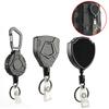 1Pc Retractable Easy-To-Pull Buckle Badge Reel Carabiner Key Chain Anti-Theft Anti-Lost Key Chain with Steel Cord