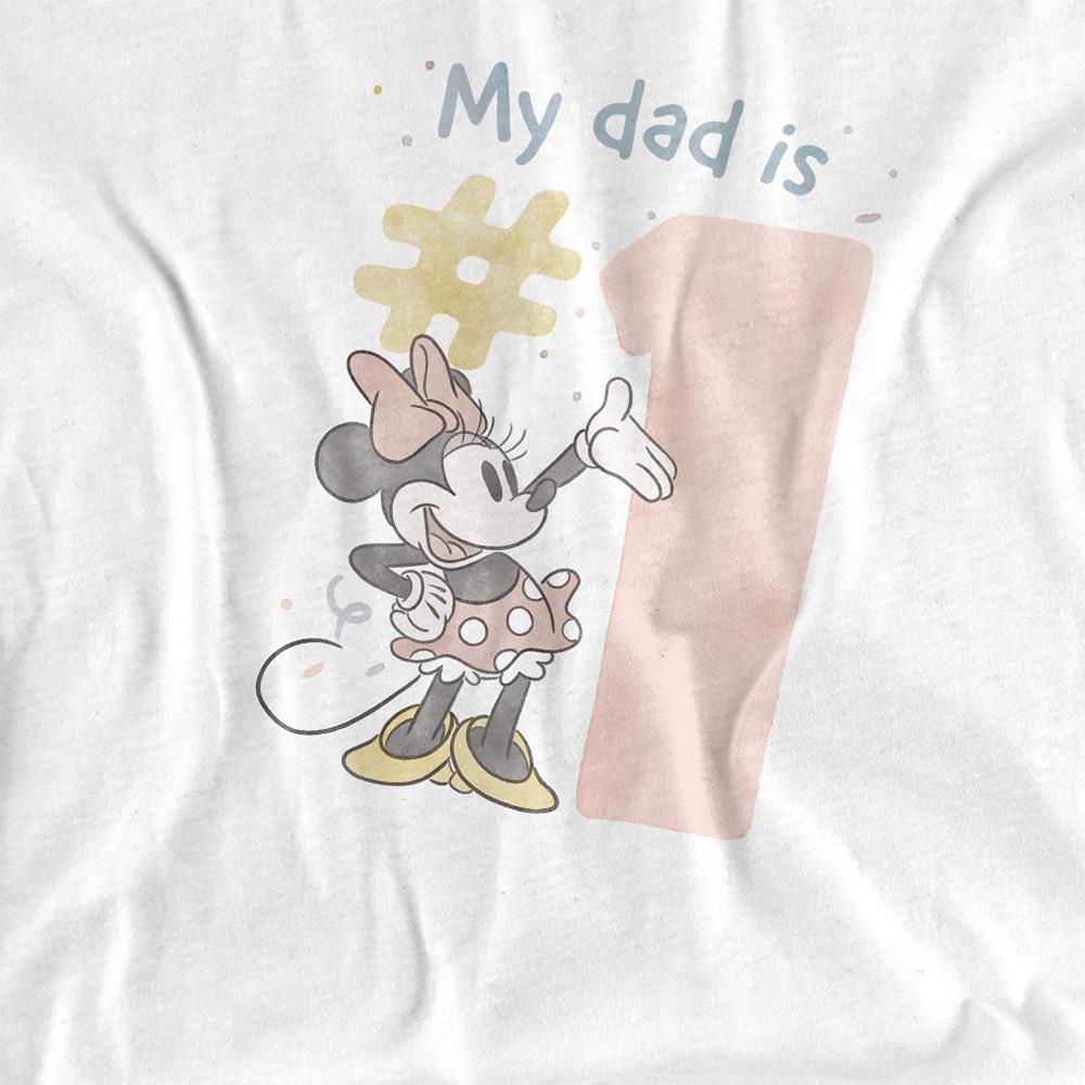 Minnie Mouse Girls My Dad is No 1 Watercolour T-Shirt