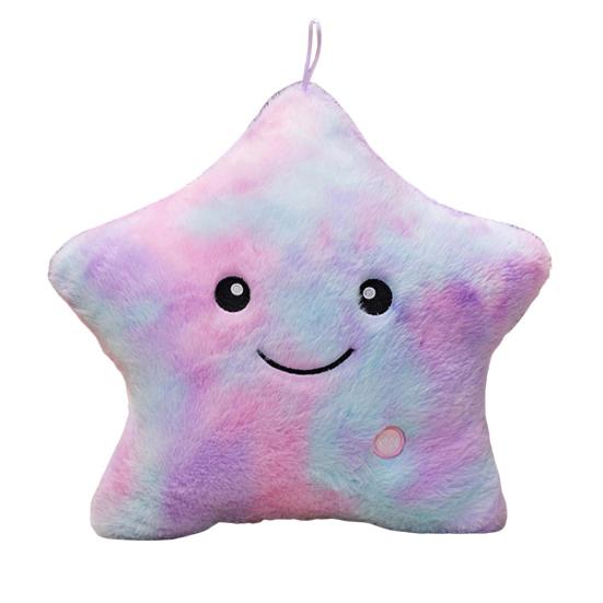 Twinkle Star Pillow Stuffed Star LED Light Up Cushion Glowing Star Throw Pillow Night Light Kids Sensory Plush Toy for Children