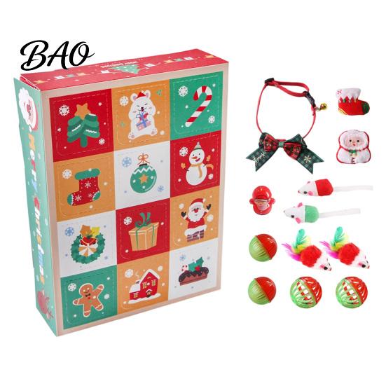 Christmas Countdown Gift for Cats Cat Advent Calendar 2026, 12 Days Toys Set Interactive Play Kit with Mice, Balls, Plush Toys, Holiday Gifts