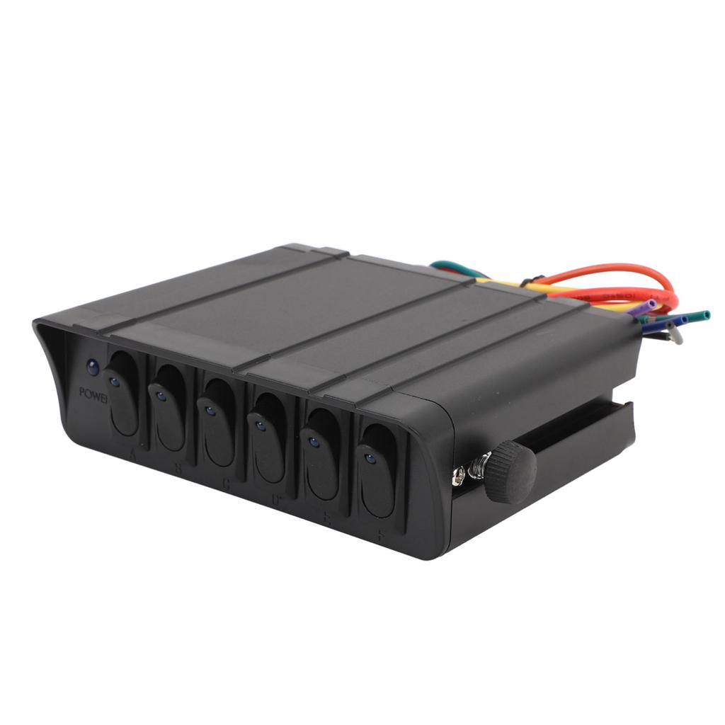 6 Gang Rocker Switch Box DC12V to 24V 40Amp SPST Toggle Switch Panel Box for Automotive Car Vehicle Boat RV SUV Blue