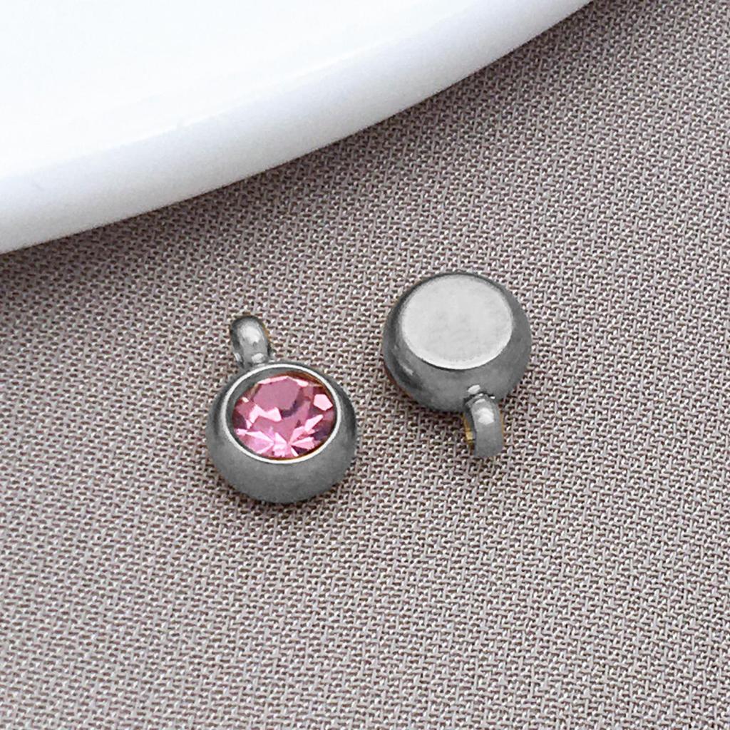 Zodiac Inlaid Diamond Stainless Steel Pendant for DIY Bracelets & Necklaces