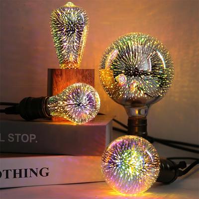 3D украшение светодиодная лампа Эдисона E27 220 В винтажная звезда фейерверк лампа праздник ночник ампула светодиодная лампа освещение