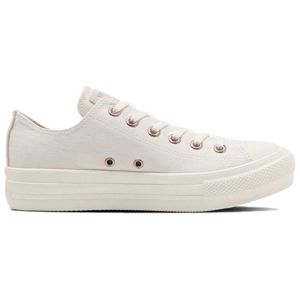 Converse All Star Light Plts Pointsuede Pg Ox Durable Breathable Low Top Canvas Shoes Women Sneaker White 31312002