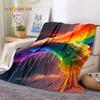 Rainbow Colour Illusion Cartoon Soft Flannel Blankets,Throw Blanket Comfortable Blanket for Picnic Beds Sofa Home Bedroom Gifts