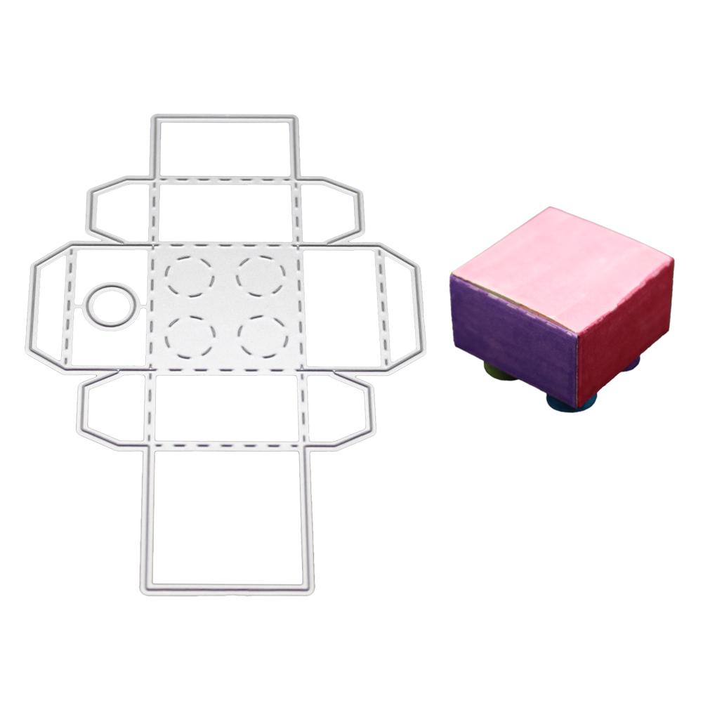 Подарочная коробка рамка металл серебристый трафарет тиснение резка штампы для скрапбукинга бумага альбом карты изготовление