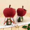 Red Fruit Gnome Plush Ornaments Christmas Soft Swedish Tomte Doll Holiday Faceless Elf Figure for Farmhouse Kitchen Tiered Tray Decor