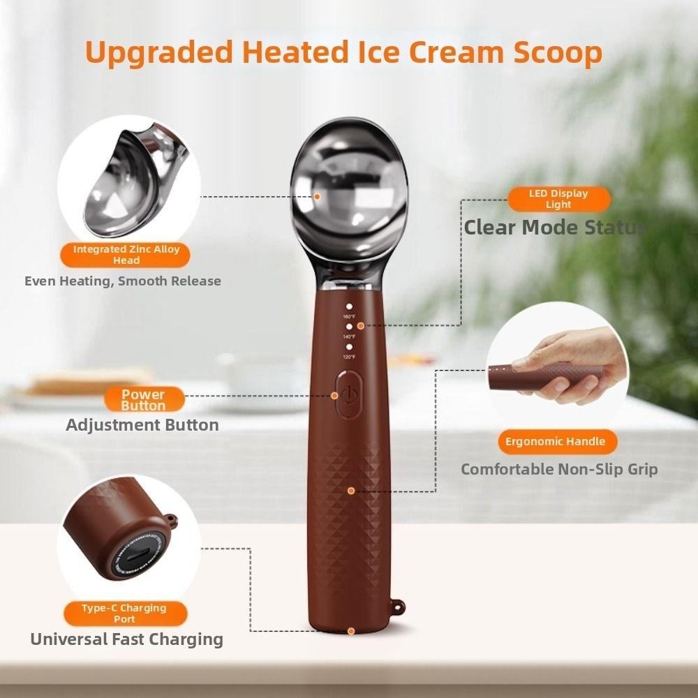 Rapid Heating Heated Ice Cream Scoop Electric Preheat Scooper  for Hard Ice Cream