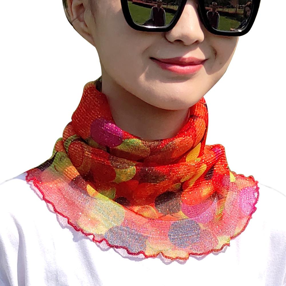 Женский шарф-повязка на голову для защиты лица, тонкий шелковый шарф, поддельный воротник, маска для лица, универсальный шарф для защиты шеи, ветрозащитный зимой
