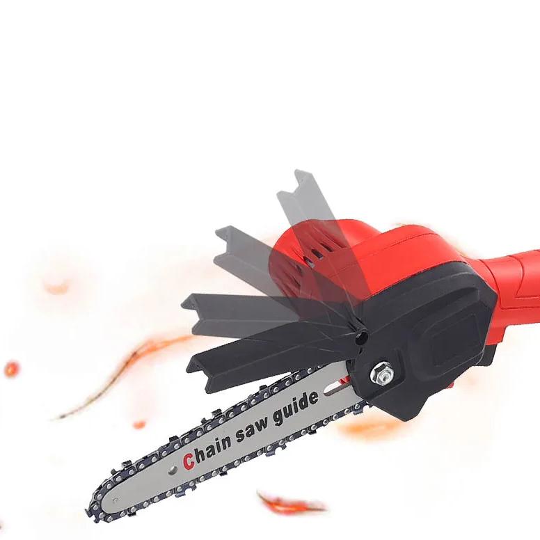 Бензопила с литиевой батареей, перезаряжаемая портативная цепная пила, уличная беспроводная маленькая лесозаготовительная машина, одноручная пила, обрезная пила