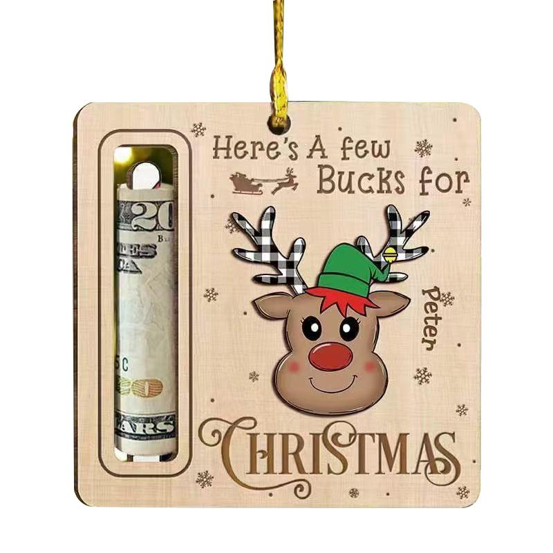 1 шт. Милый держатель для денег Рождественская елка Подарочные карты Деревянные С Новым годом