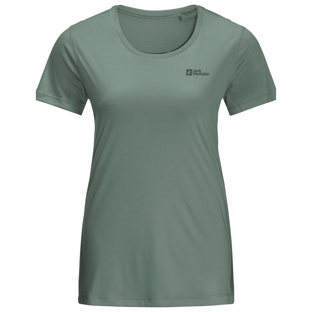 Jack Wolfskin Tech Tee W, Womens green T-shirt