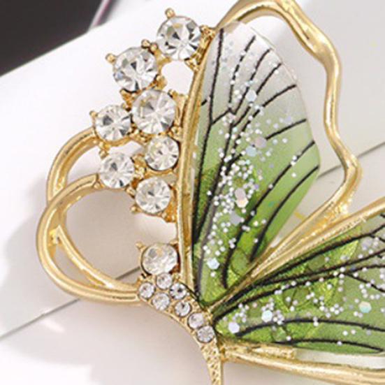 Женская брошь в форме бабочки, искусственная сумка с жемчугом, противоскользящая нержавеющая сталь со стразами, пальто, воротник, шляпа, шарф